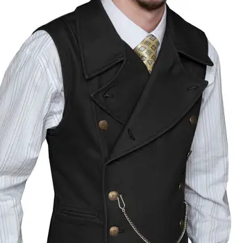 Черен мъжки костюм, жилетка, двубортный жилетка с ревери, замшевый жилетка с дрямка, оборудвана всекидневни бизнес яке