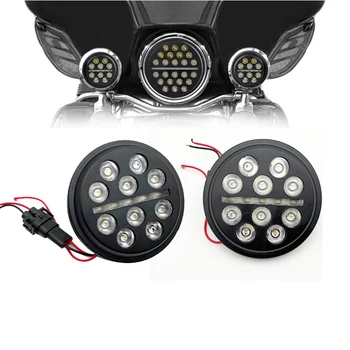 Черни 4,5-инчов фарове за къси светлини Принадлежности с мотопроектором DRL фарове за мъгла за Harley Touring Motor Softail