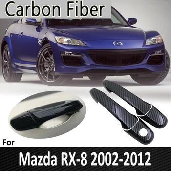 Черно Въглеродни Влакна за Mazda RX-8 RX8 RX 8 2002 2003 2004 2005 2006 2007 2009 2010 2011 2012 Капачка на дръжката на Вратата, Автомобилни Аксесоари