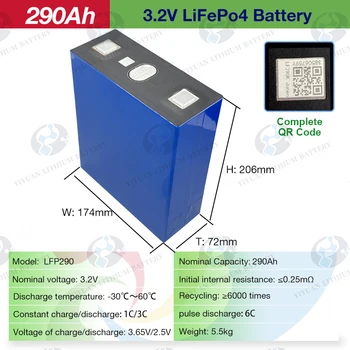 Чисто Нов 290ah 310ah Lifepo4 Призматични Батерии 12V 24V 300AH Pack Система за Съхранение на Слънчева Енергия Каравана, Яхта
