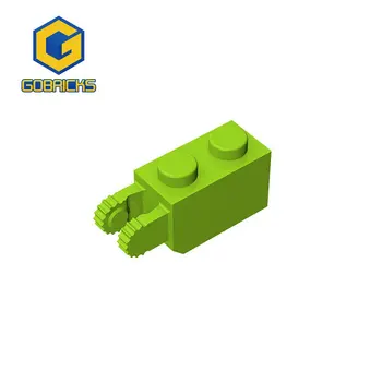 Шарнирный тухла Gobricks Brick 1 x 2 Фиксатор с 2 пръста Оттичане края на 9 зъбите е съвместим с играчки 30365