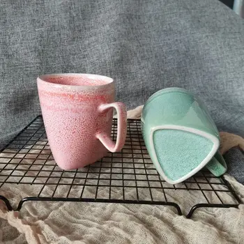 Японската керамична чаша за влюбени чаша за чай с мляко розов диамант офис художествена чаша за чай креативна чаша във формата на чаша кафе